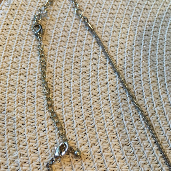 Iridescent Milky Square and Circle Pendant Necklac - Picture 3 of 5